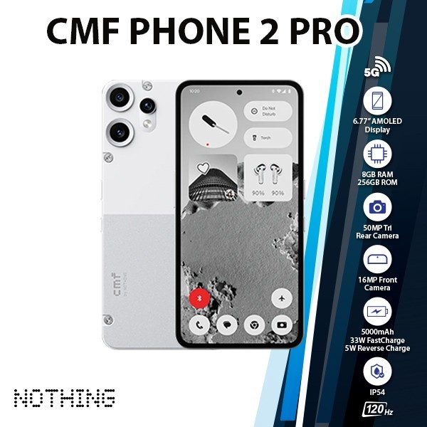 Nothing CMF Phone 2 Pro 5G Android Mobile Phone (WHITE/8GB+256GB