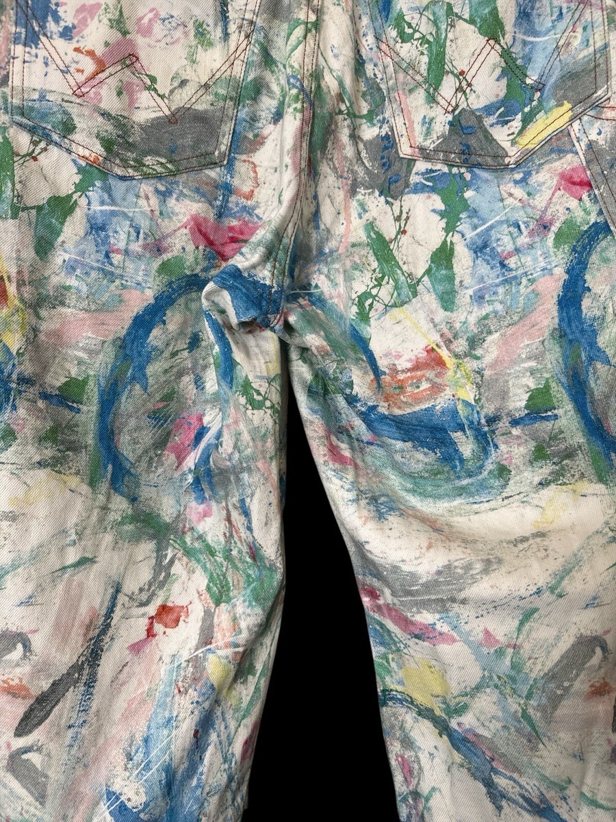 WRANGLER Casey Jones Wide Leg Painter Jean Art Therapy Sz XL/Reg