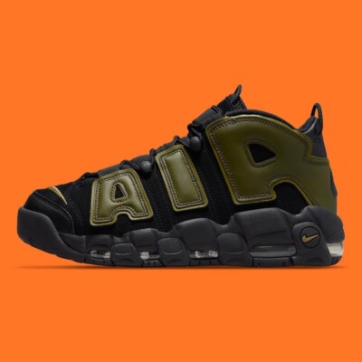 Nike Air More Uptempo '96 Shoes Black Rough Green Men's (DH8011