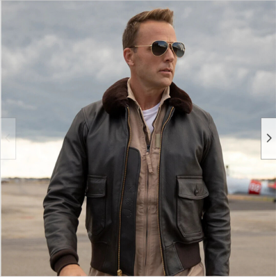 G1 US NAVAL FLIGHT MEN'S BROWN AUTHENTIC SHEEP LEATHER BOMBER