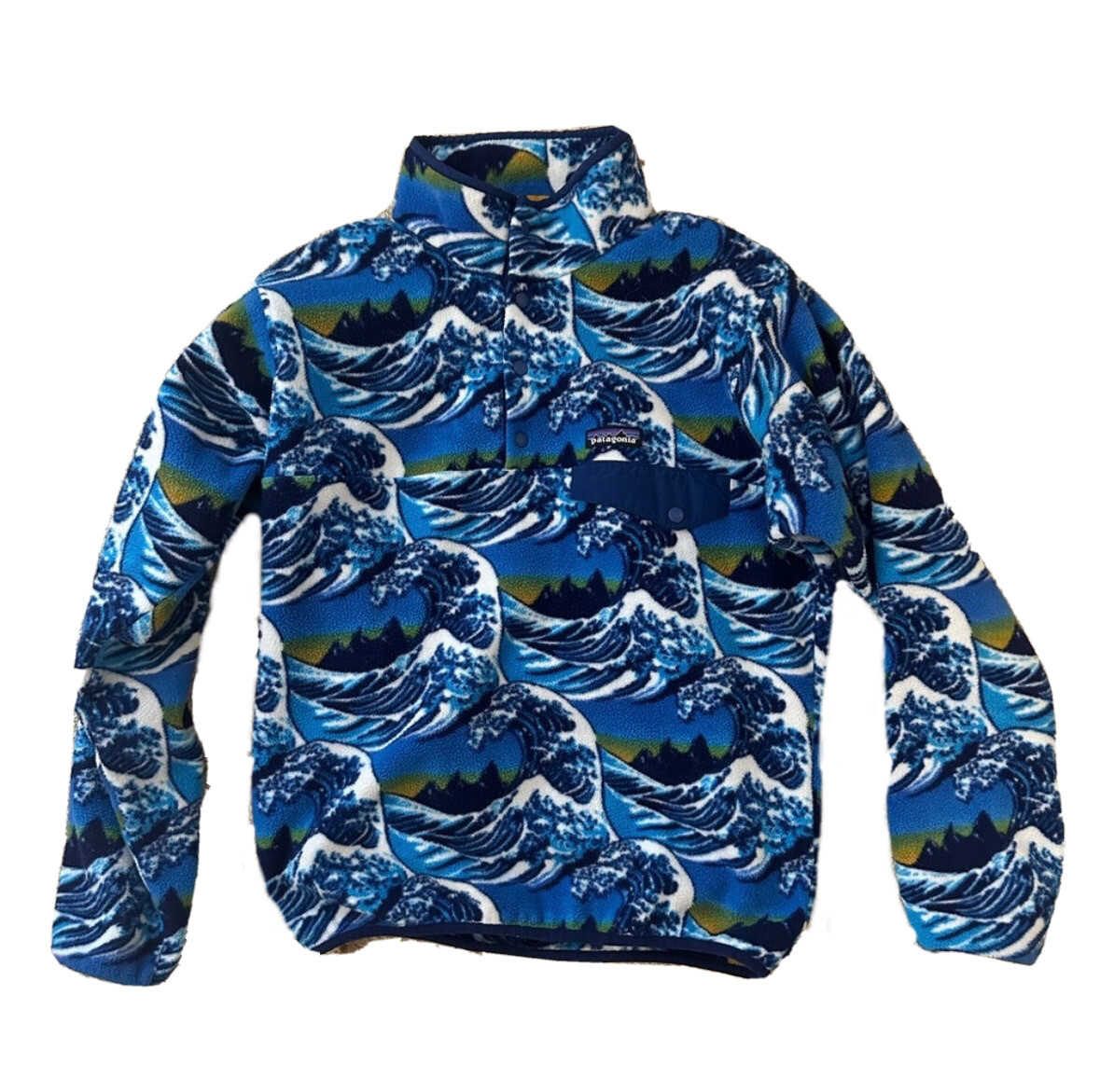 Patagonia Synchilla Snap-T Fitzroy Hokusai Wave Fleece Pullover