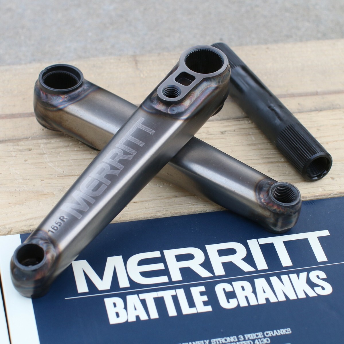 MERRITT BMX BATTLE BICYCLE CRANKS BLACK RAW (RHD/LHD) | eBay
