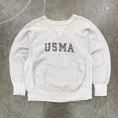 VTG 80s Champion Reverse Weave Warm Up USMA Sweatshirt Military