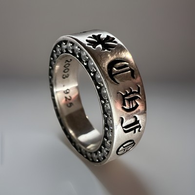 US Size 7 UK O ❤️Chrome Hearts Forever Ring 6mm Eternity Full