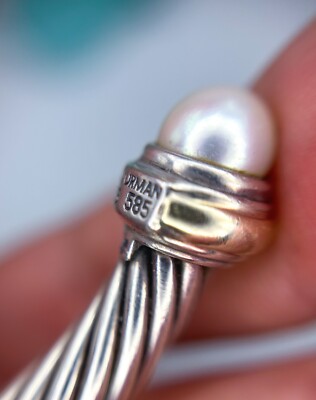 David Yurman 925 585 7mm Cable Pearl Bracelet | eBay