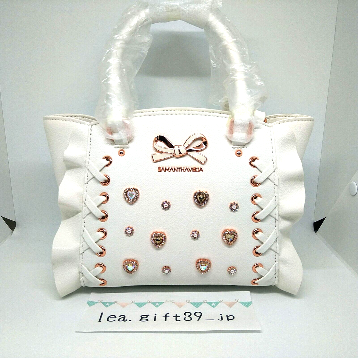 Samantha Vega 2WAY Shoulder Hand Bag Lace up Heart Bijou Mini