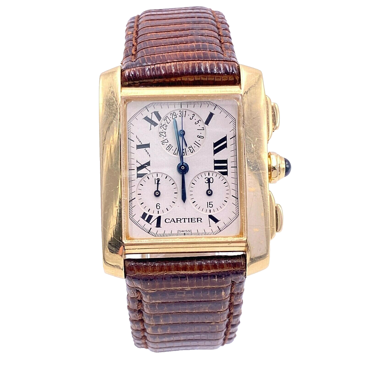 Cartier Tank Francaise Chronograph 1830 18K Yellow Gold Watch | eBay