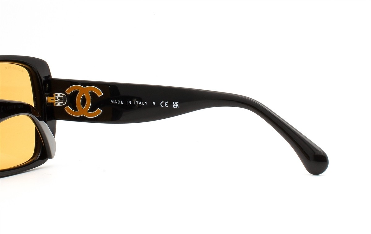 Chanel Sunglasses ch5541A 1799/7 Gloss Black Orange Silver Outline