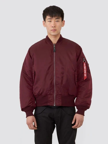 Alpha Industries Men's MA-1 Bomber Slim Fit Jacket Maroon