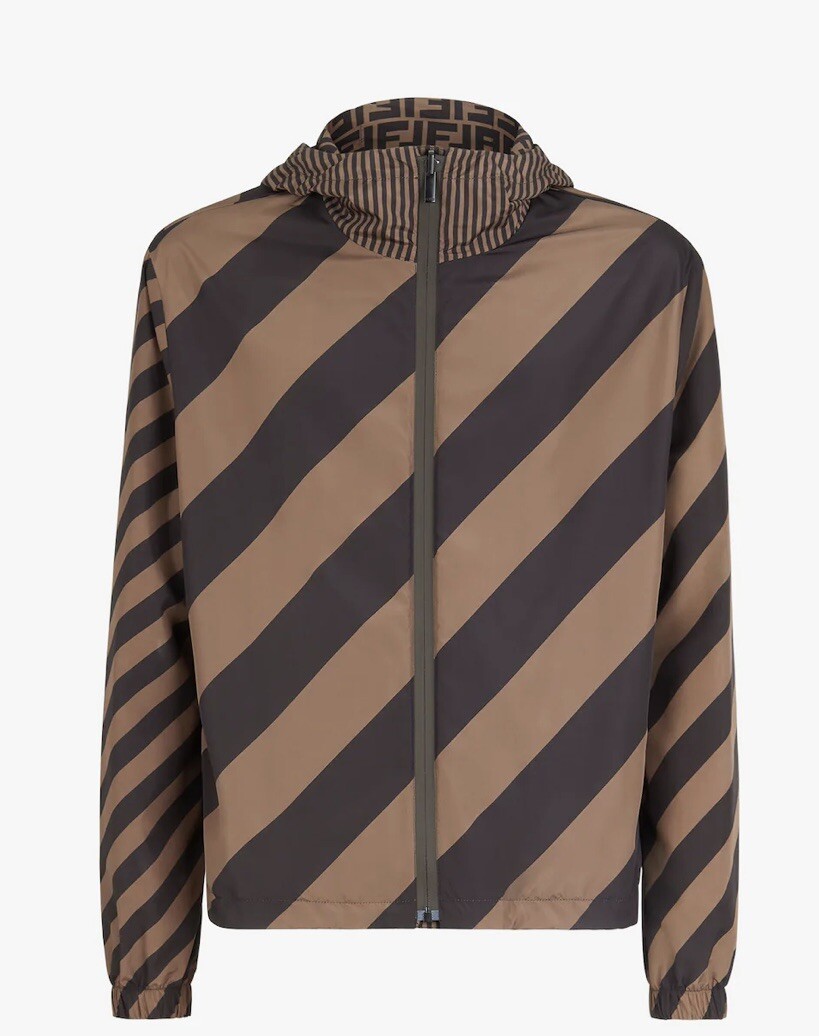 FENDI MEN'S WINDBREAKER. BLOUSON REVERSIBLE NYLON. SIZE IT 46