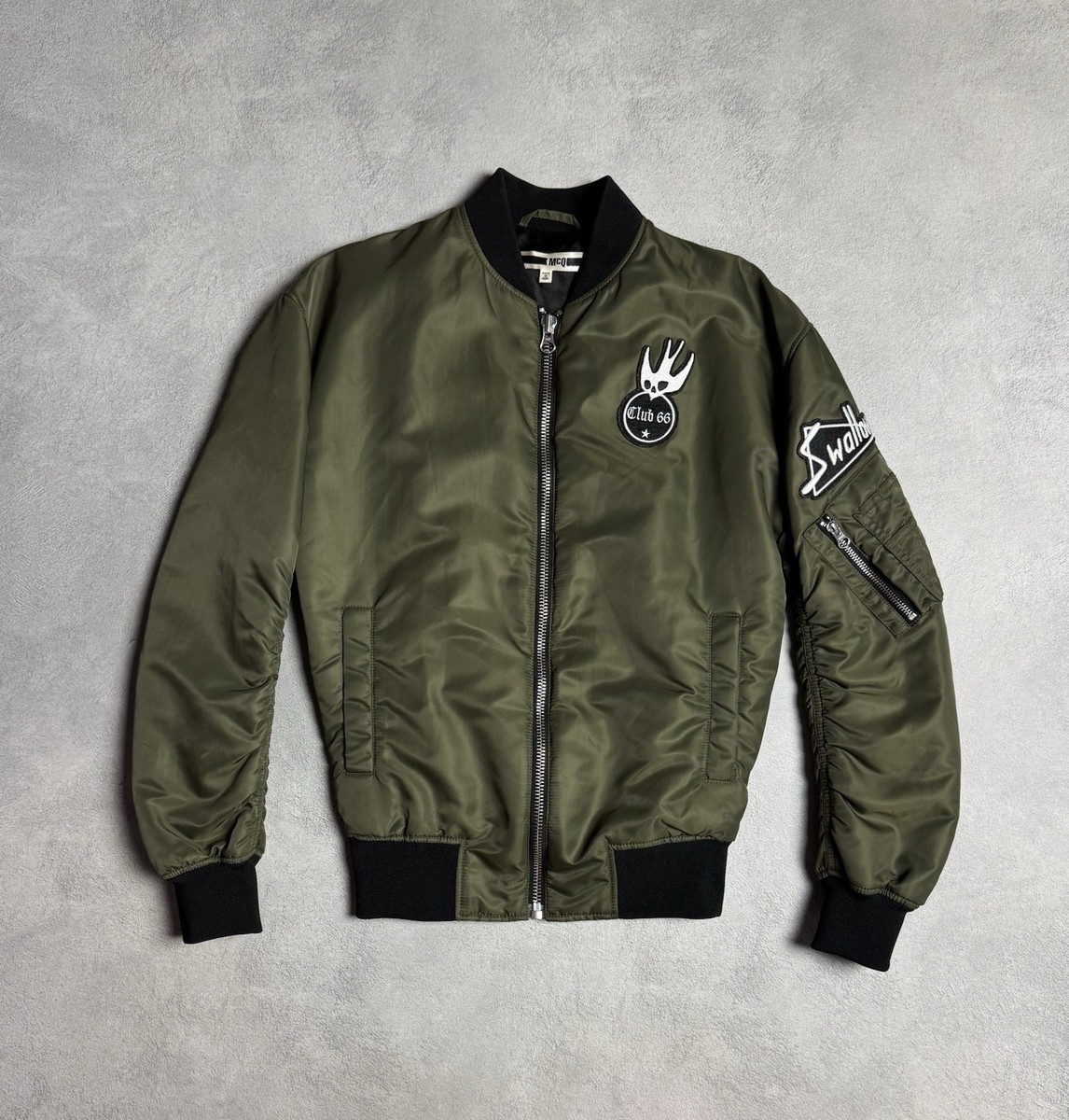 Alexander McQueen MCQ Womens Green Nylon Bomber Jacket Size IT 36