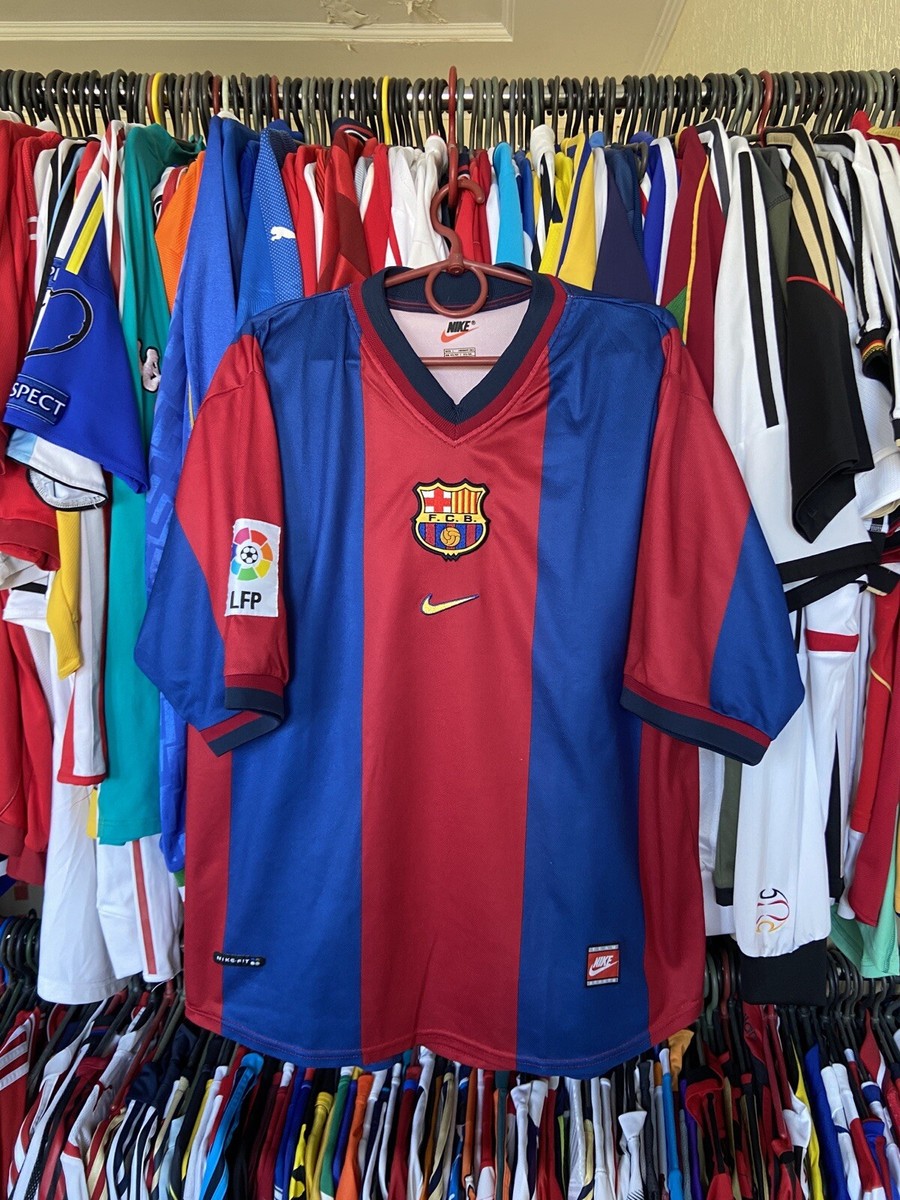 BARCELONA 1998 1999 HOME FOOTBALL SHIRT SOCCER JERSEY NIKE sz XL