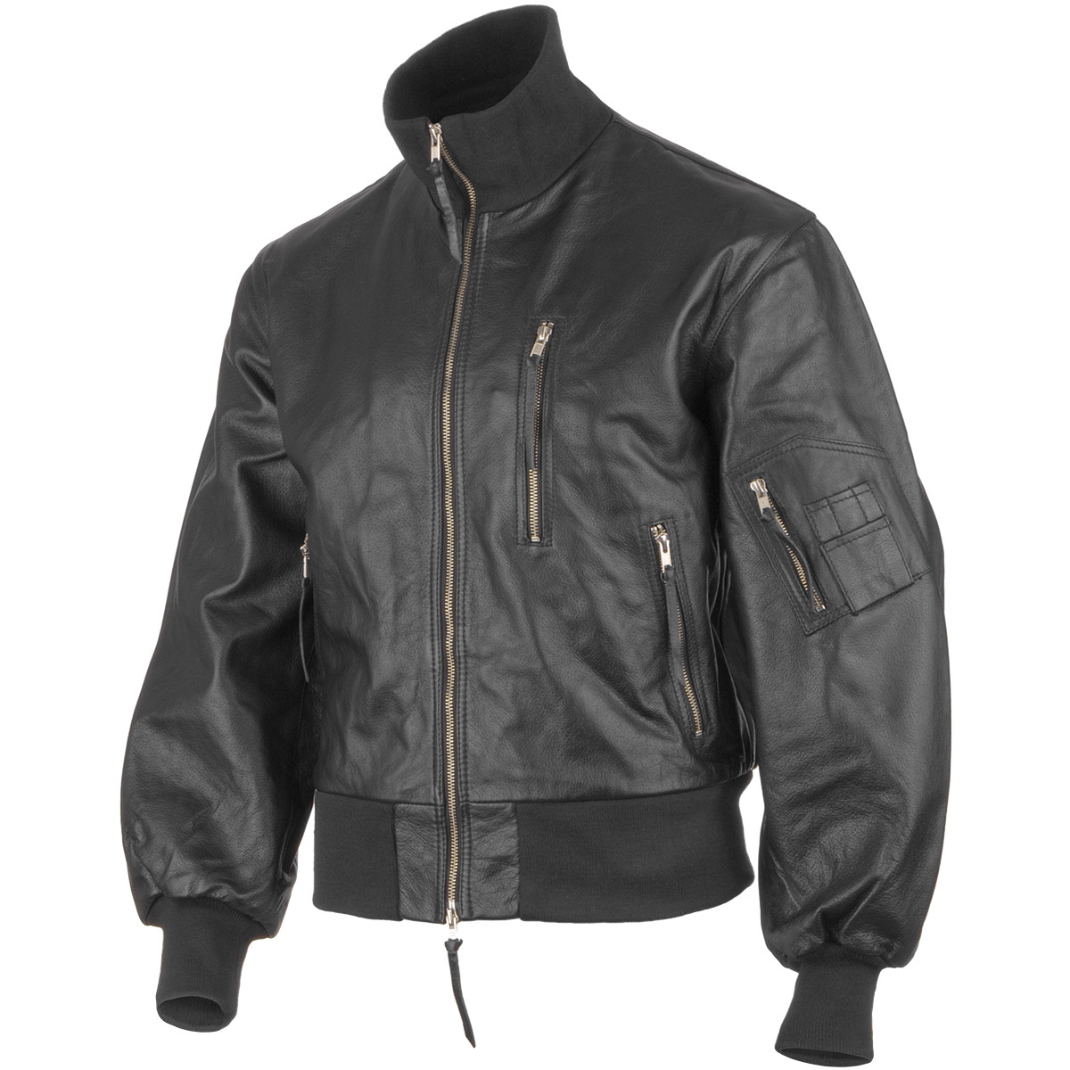 Classic BW German Army Style Leather Mens Flight Pilot Bomber
