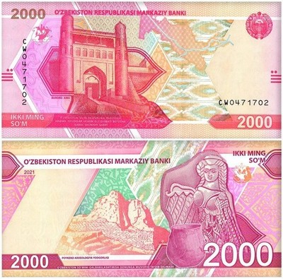 Uzbekistan 2000-10000 Som 3 Pieces Set, 2021, P-87-89, UNC | eBay