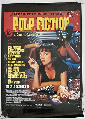 Pulp Fiction 1994 Vtg Movie Art Wall Poster 24x35 Uma Thurman On