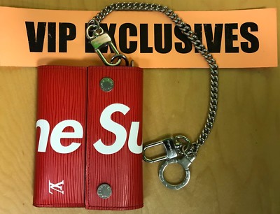 Louis Vuitton X Supreme Leather Chain Wallet Epi Leather - Red