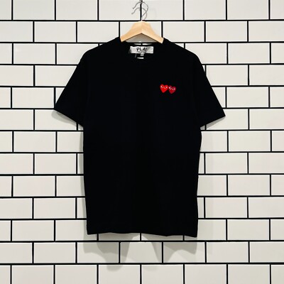 COMME DES GARCONS CDG PLAY DOUBLE HEART TEE BLACK AZ-T226-051-1 | eBay