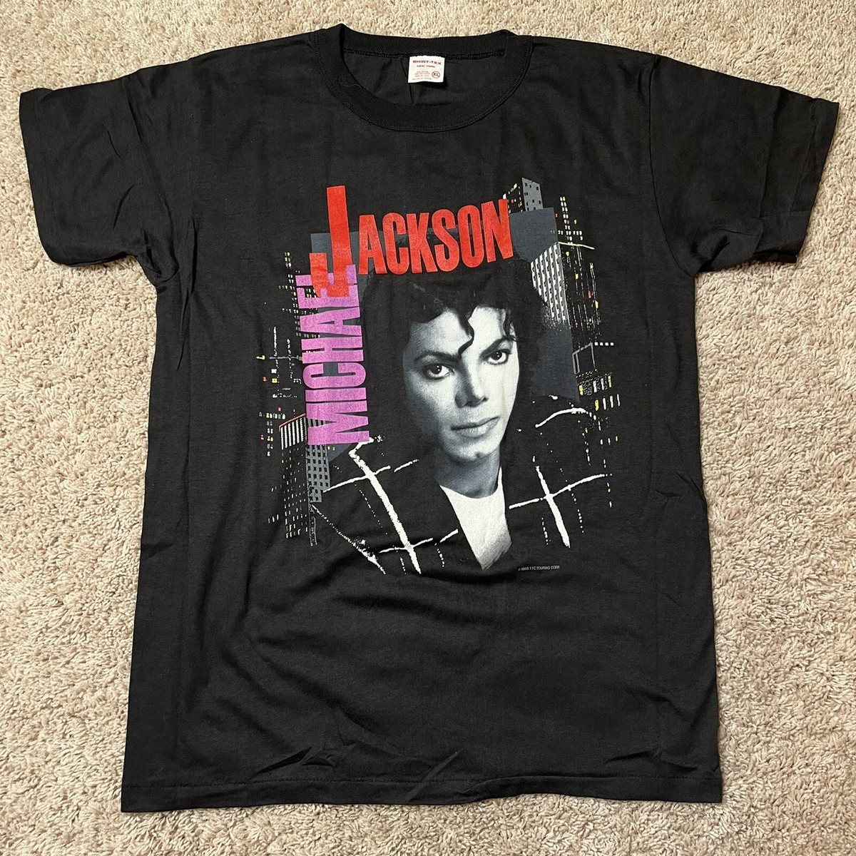 Vintage 1988 Michael Jackson Bad Tour T Shirt Single Stitch Size