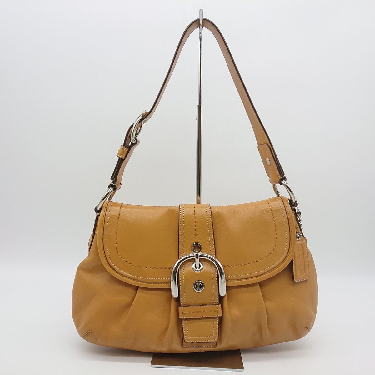 COACH Soho Shoulder Bag Yellow D1068-F15204 Flap Hobo Bag Leather