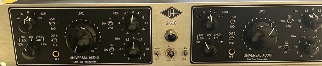 Universal Audio 2-610 UA Dual Channel Tube Preamplifier Mic Preamp