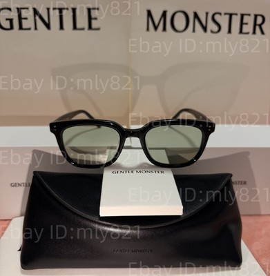 GentleMonster Days Day 01(K) Sunglasses Black Frame Green Lenses
