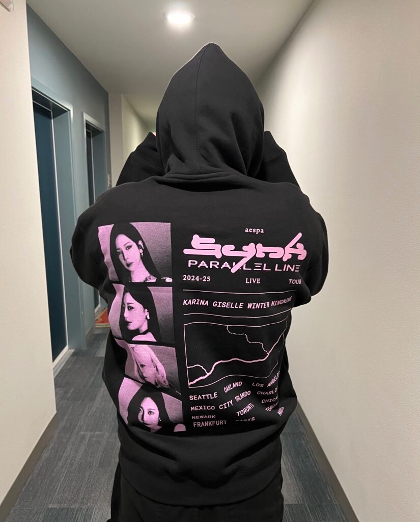 Aespa Synk Parallel Line Hoodie Black Large 2025 Merch | eBay