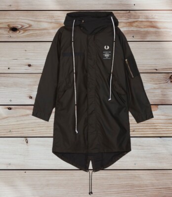 Art Comes First X Fred Perry Black Parka Coat Mod Indie Ska Size