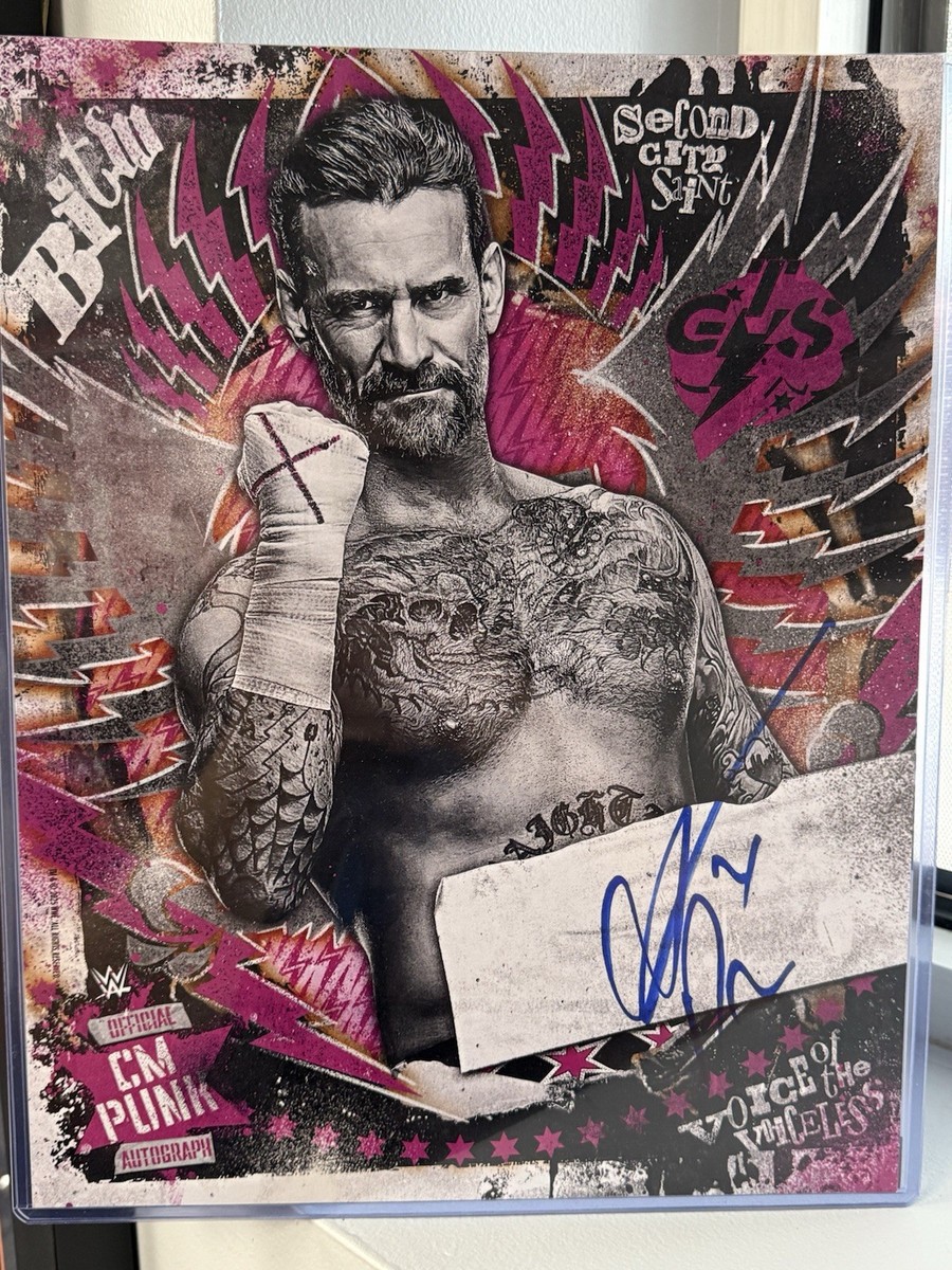 Official CM Punk Signed 11x14 Photo WWE Raw Voice Of The Voiceless