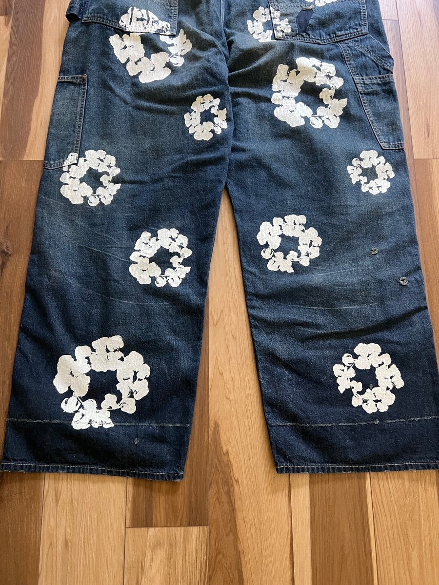 Denim Tears x Saint Michael Cotton Wreath Denim Overalls - Size