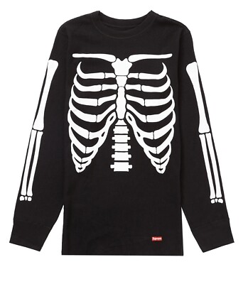 Supreme Hanes Skeleton Bones Thermal [BLACK] Size XL [Top] SEALED