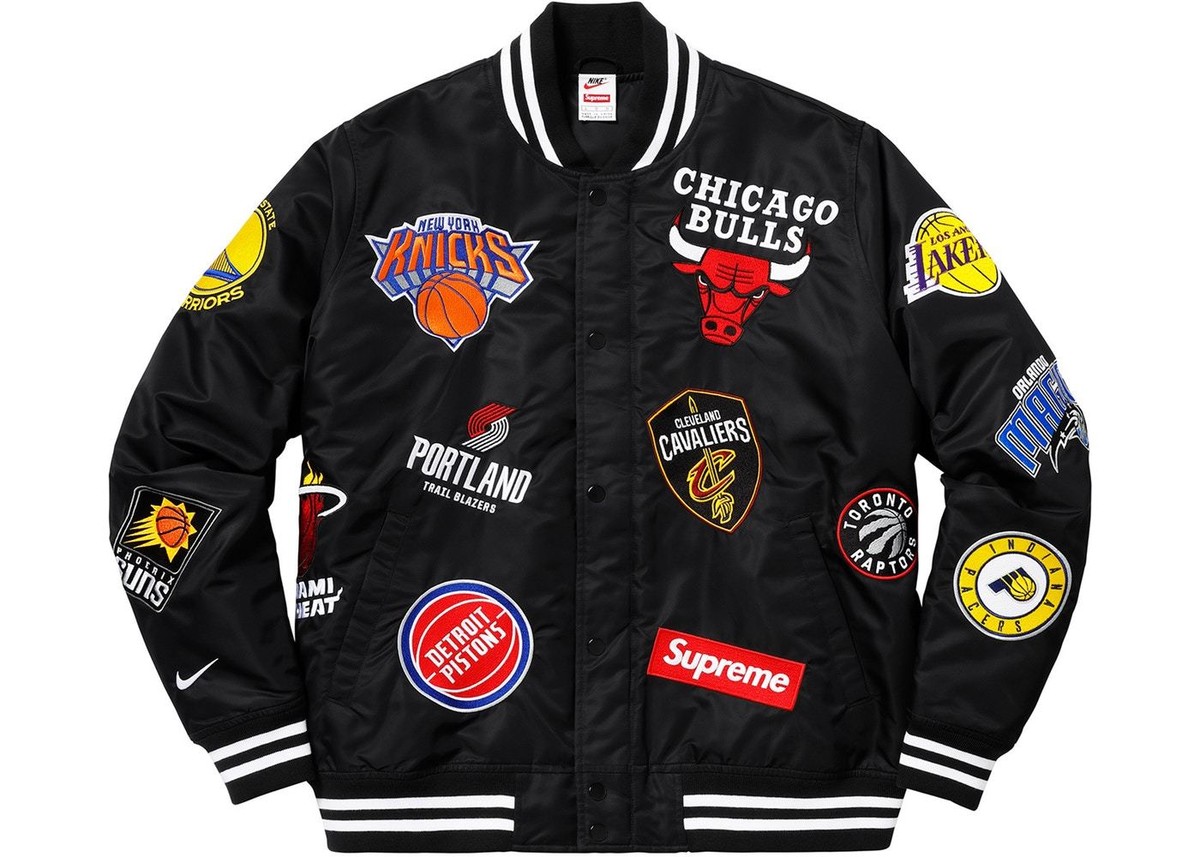 Nike Supreme NBA Teams Basketball Jacket Size XL AQ3631-010 Black