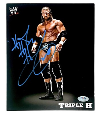 WWE TRIPLE H SIGNED 8X10 ORIGINAL WRESTLING PROMO PHOTO WITH PSA