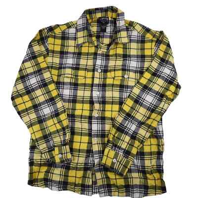 Vintage Stussy Mens XL Plaid Flannel Button Down Shirt Yellow | eBay