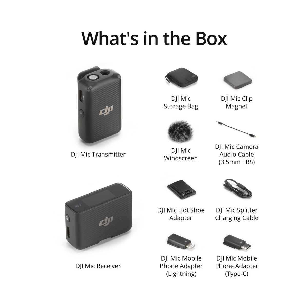 DJI Mic (1 TX + 1 RX) Wireless Microphone 250m (820 ft.) Range14