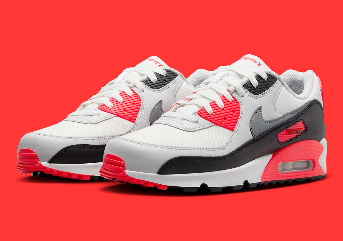Nike Air Max 90 GTX Infrared Gore-Tex White Grey Red FD5810-101
