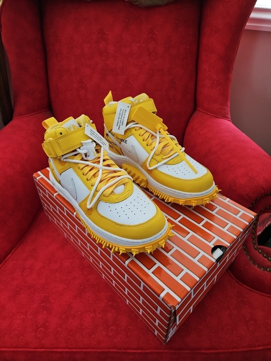 Size 8.5 - Air Force 1 Mid SP Leather X Off-White Yellow Varsity