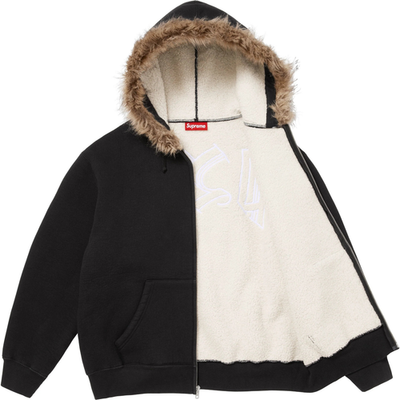 Supreme Faux Fur Zip Up Hooded Sweatshirt 4colors FW25 | eBay