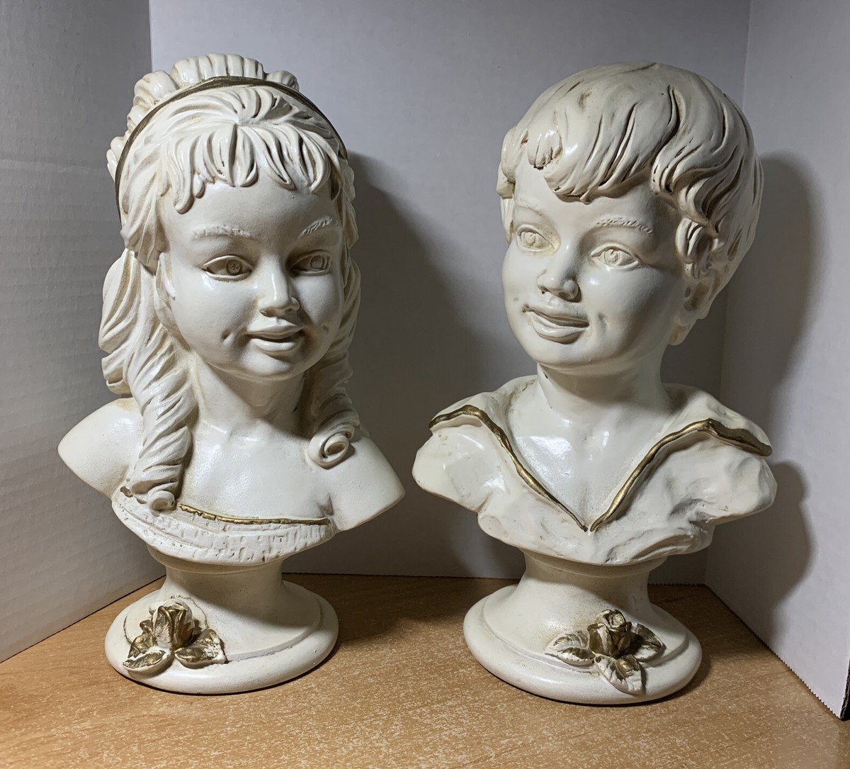 2 Vintage Universal Statuary Corp Chicago 22 S745B, S745G Boy and