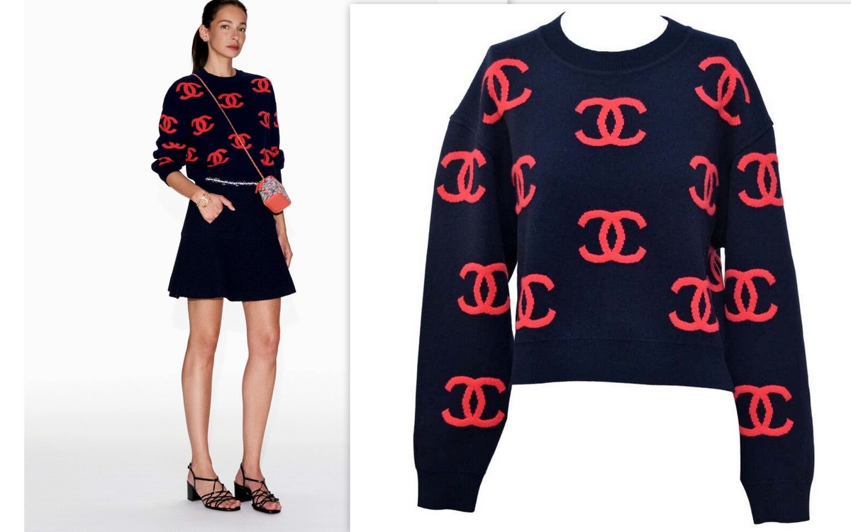 CHANEL CC Logo Pullover Sweater Size 38 New With Tags | eBay