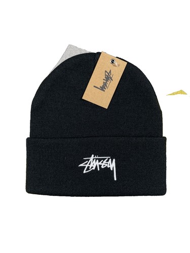 Stussy 90S Old Beanie Knit Hat Black Limited Edition Streetwear