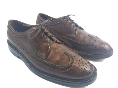 Vtg 60s Florsheim Imperial kenmoor 93602 v cleat Shoes 8C Brown