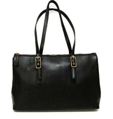 NEW Coach 90's Vintage Black Leather Large Legacy Zip Satchel Tote