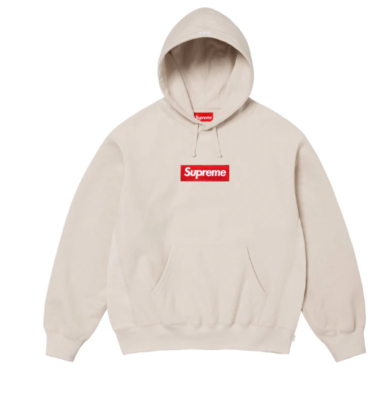 Supreme Box Logo Hooded Sweatshirt Bogo Stone Natural FW24 Size XL