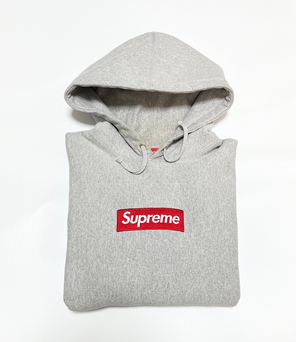 Supreme box logo hoodie red on grey M | eBay