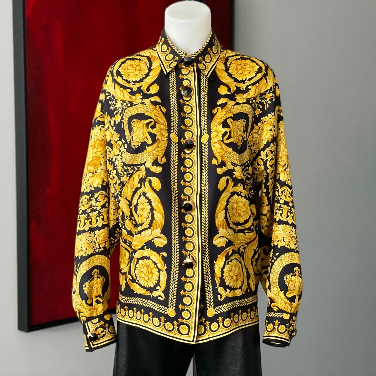 GIANNI VERSACE women's silk shirt Barocco print size IT 44 from F