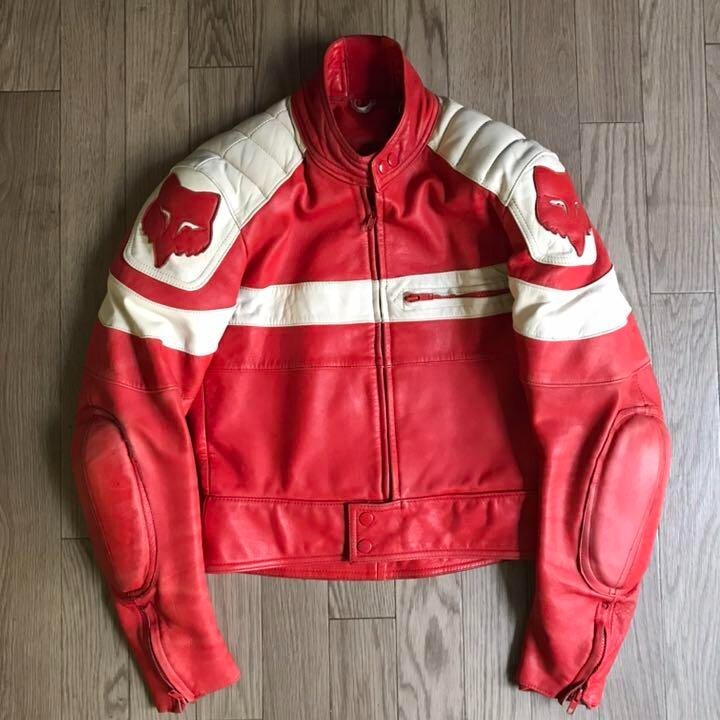FOX RACING》80's vintage motocross jacket S size red Protected | eBay