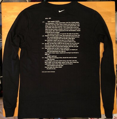 Nike x Off-White Campus Black Long Sleeve T-Shirt Size M-XL