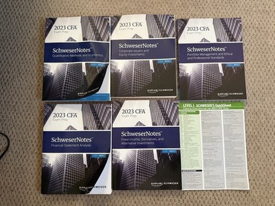 CFA Exam Prep SchweserNotes Kaplan 2023 Level 1 Books 1-5 | eBay