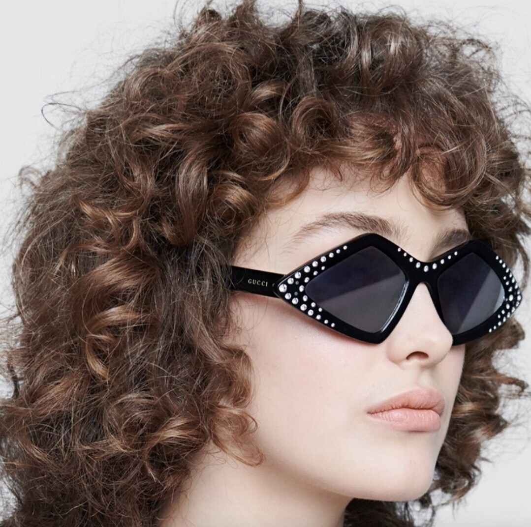 GUCCI Hollywood Black Swarovski Crystal Diamond Fashion Sunglasses