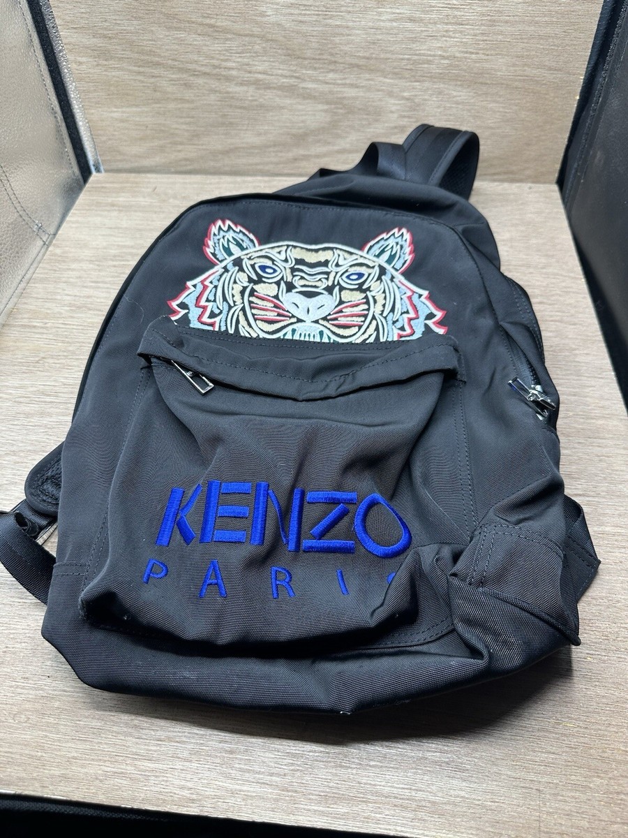 Kenzo Paris Logo Backpack Nylon Black colorful Tiger embroidery | eBay